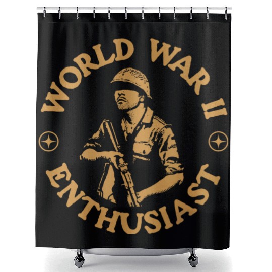 World War 2 WW2 Enthusiast Shower Curtains