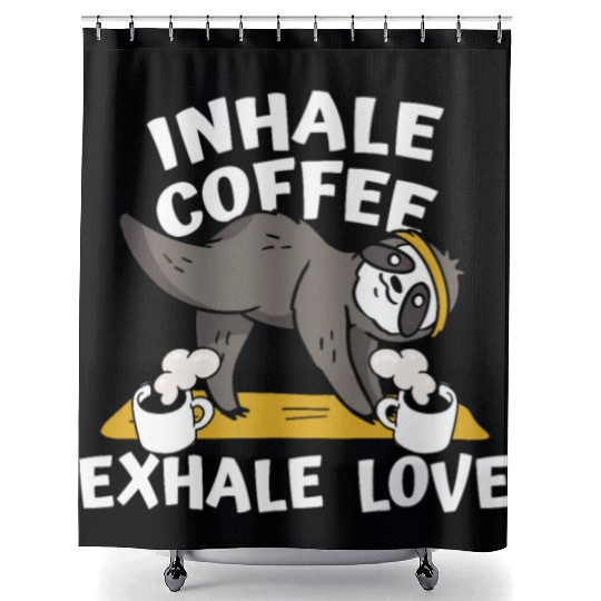 Sloth Coffee Sloth Yoga Shower Curtains