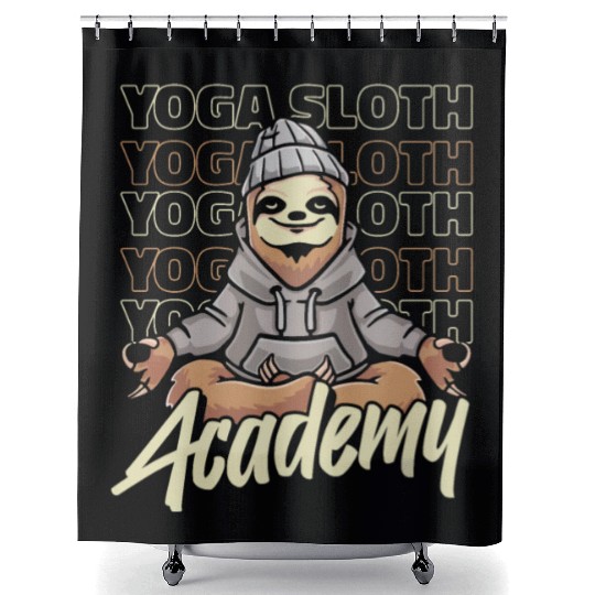 Sloth Academy Sloth Yoga Shower Curtains