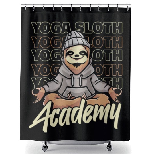 Sloth Academy Sloth Yoga Shower Curtains