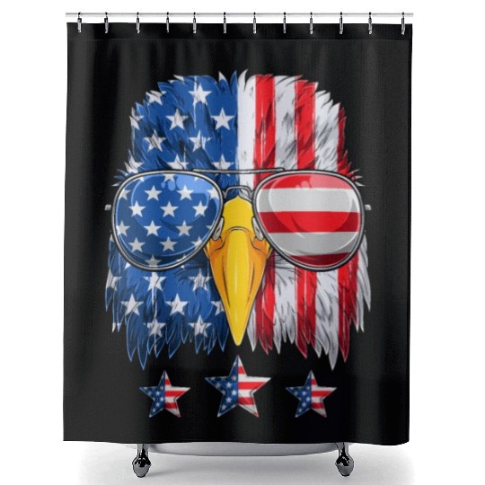 Patriots America Ealge Stars and Stripes US Pride Shower Curtains