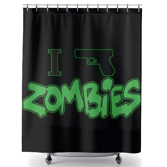 I Shoot Zombies love Shower Curtains
