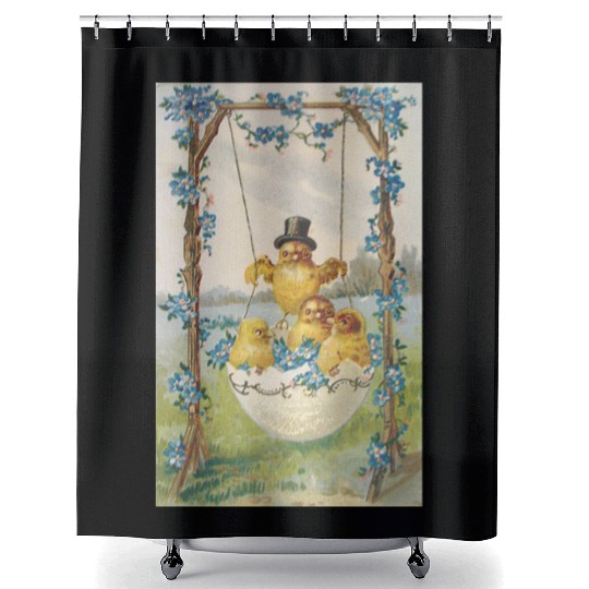 Vintage Easter Card Shower Curtains