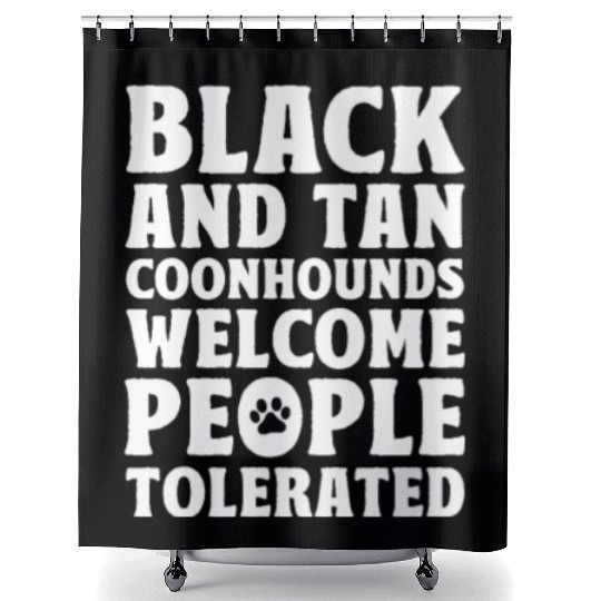 Black and Tan Coonhounds Welcome People Tolerated Shower Curtains