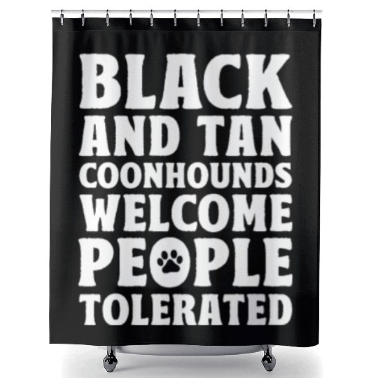 Black and Tan Coonhounds Welcome People Tolerated Shower Curtains