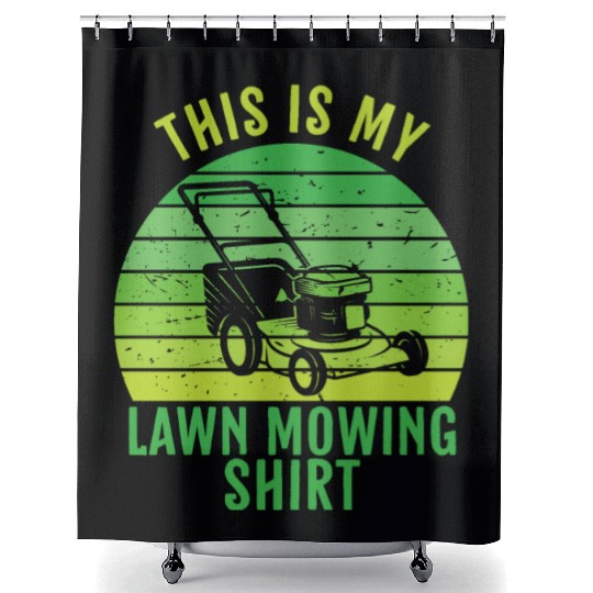 This Is My Lawn Mowing Shower Curtains