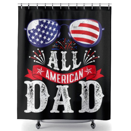 All American Dad America Pride US Patriot Shower Curtains