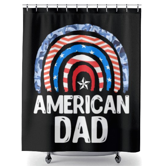 All American Dad Independence Day Party USA Father Shower Curtains