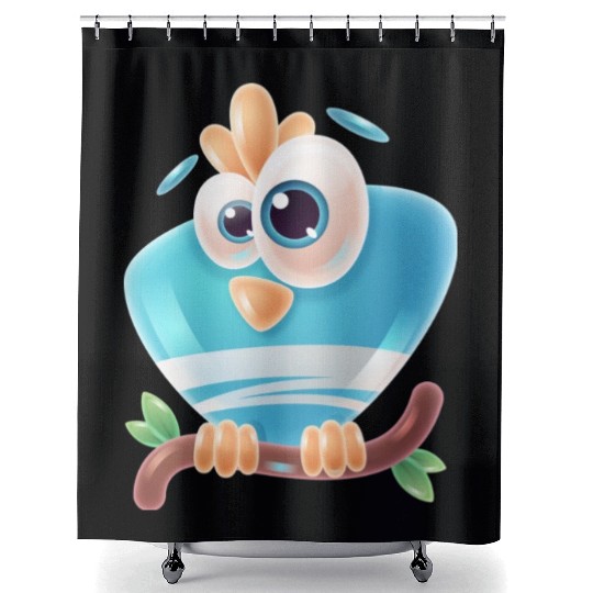 Cute realistic bird Shower Curtains