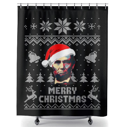 Abraham Lincoln Merry Christmas Shower Curtains