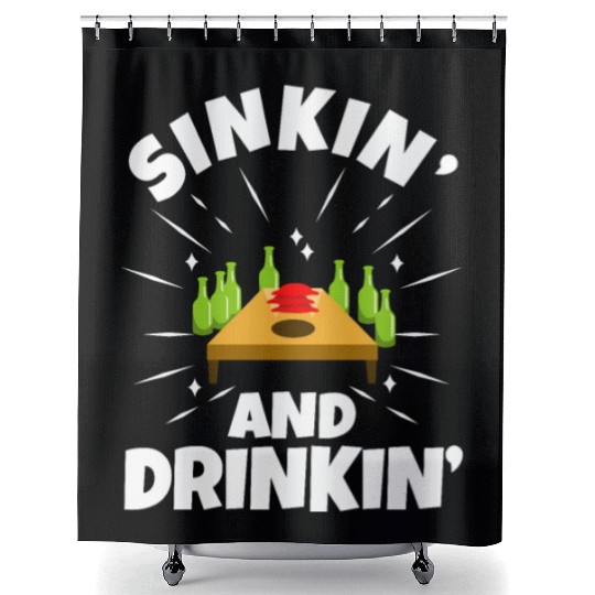 Cornhole - Sinkin and drinkin Shower Curtains