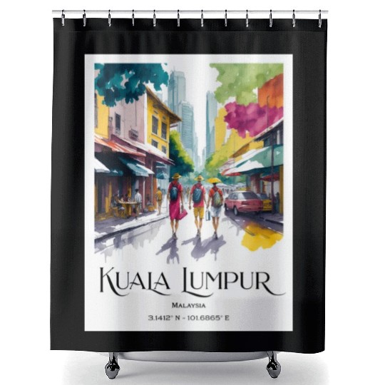 Women walking in streets of Kuala Lumpur Malaysia Shower Curtains