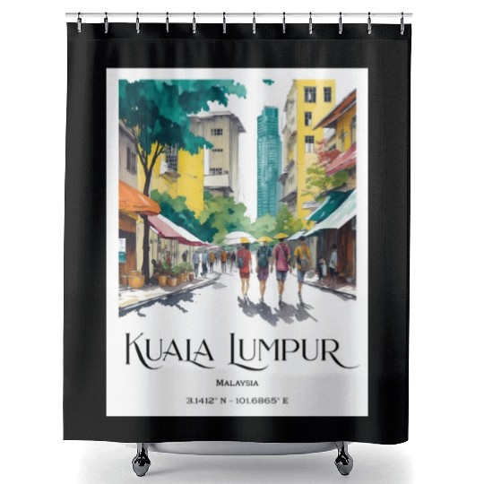 People walking in streets of Kuala Lumpur Malaysia Shower Curtains