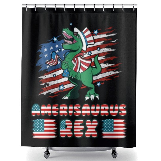 Amerisaurus Rex USA Party Independence Day Shower Curtains