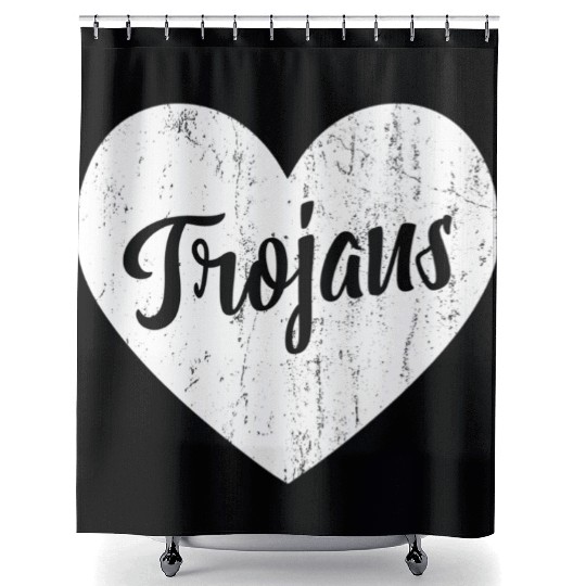 Trojans School Sports Fan Team Spirit Mascot He Shower Curtains