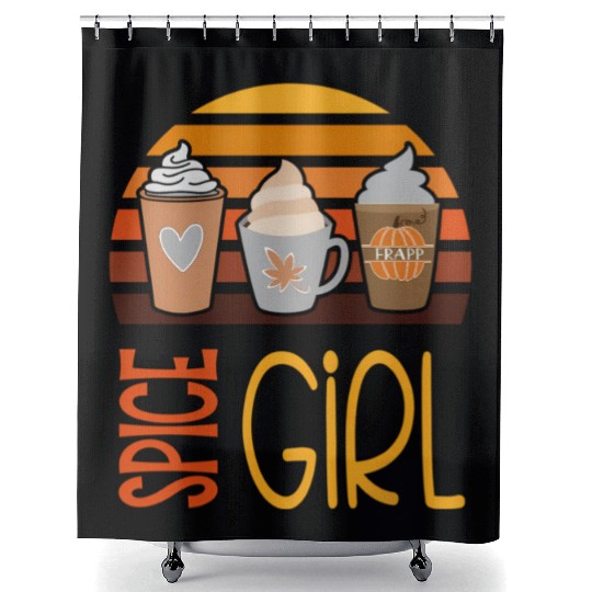 Spice Pumpkin Latte Season Fall Autumn Shower Curtains