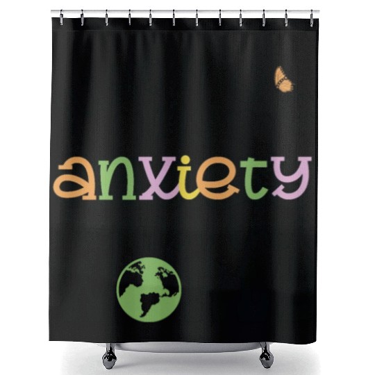 Just Me and Anxiety Against The World Shower Curtains