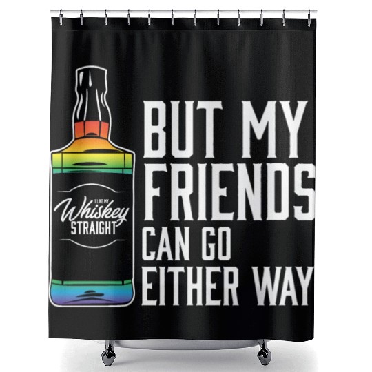 Proud Ally LGBT I Like My Bourbon Straight LGBTQ Shower Curtains
