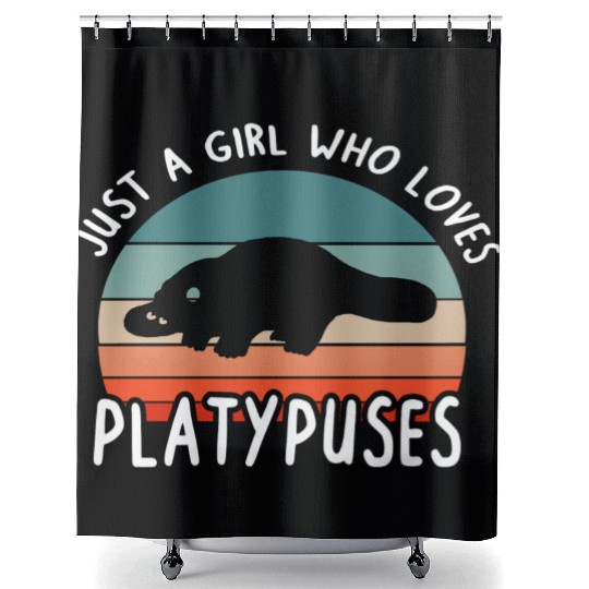 Girl Platypus Lover Illustration Animal Shower Curtains
