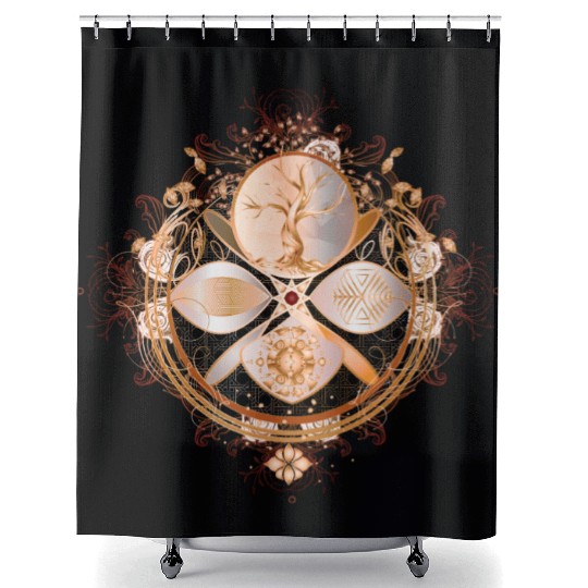 magic amulet, golden tree of life symbol Shower Curtains