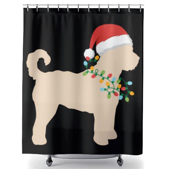 Goldendoodle Doodle Lights Necklace Puppy Shower Curtains