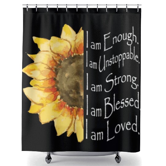 Sunflower - I Am Enough - Sunflower Shower Curtains