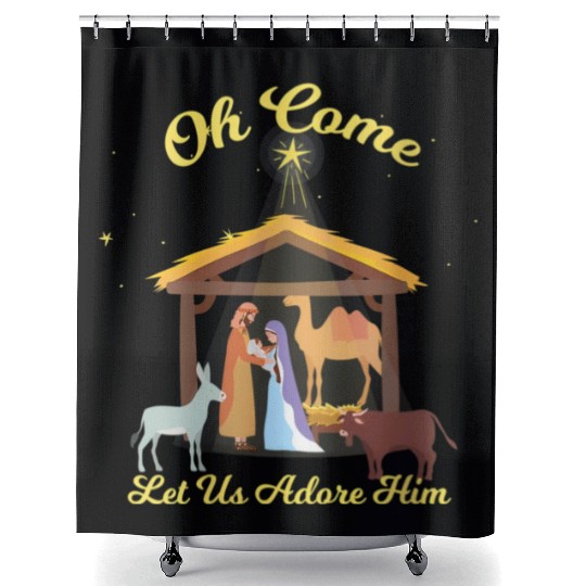Let Us Adore Him - Advent Nativity Scene North Shower Curtains