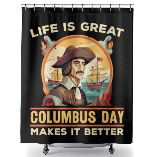 Christopher Columbus Italian American Columbus Day Shower Curtains