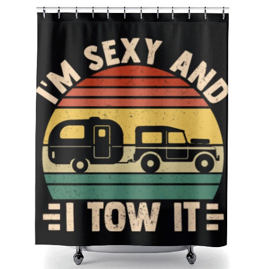 Funny Camper Camping RV Shower Curtains