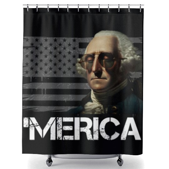 Merica George Washington Independence Day USA Shower Curtains