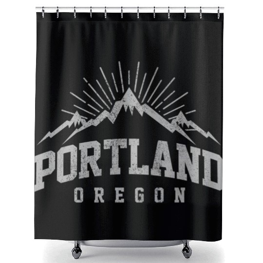 Portland Oregon Mountains Nature Outdoor Shower Curtains