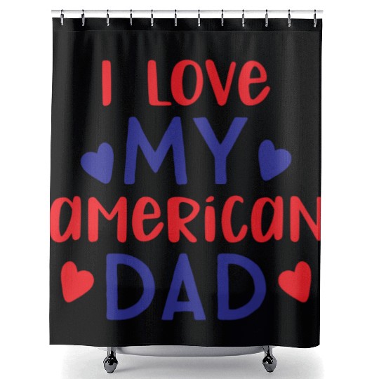 I Love My American Dad boy nature Shower Curtains