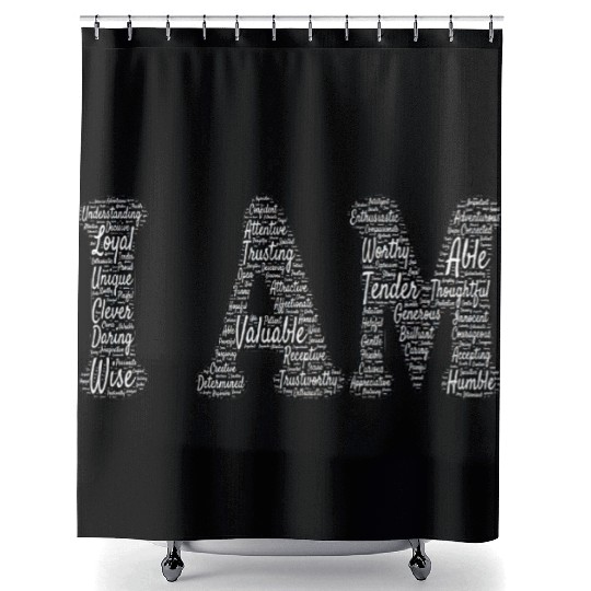 Affirmation Art - I Am Shower Curtains