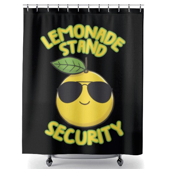 Lemonade Stand Security Cute Lemon Summer Shower Curtains