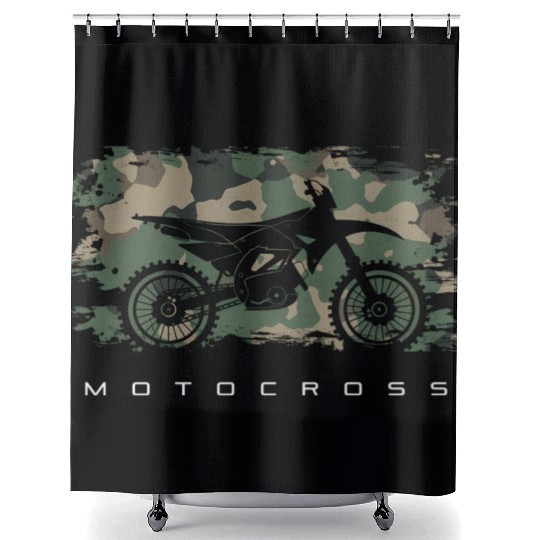 Motocross Dirt Bike Dirt Bike Motocross Shower Curtains