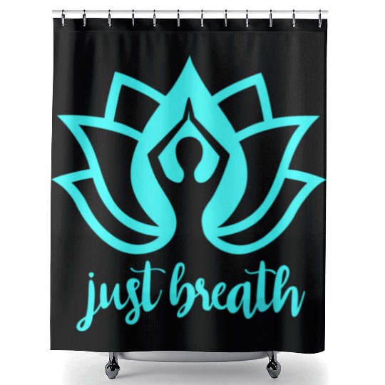 Just Breath Yoga Namaste Zen Lotus Shower Curtains