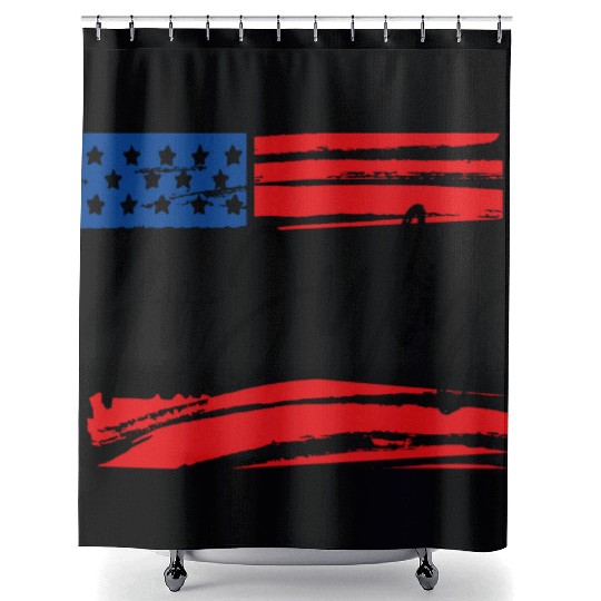 4th Of July on Flag Shower Curtains