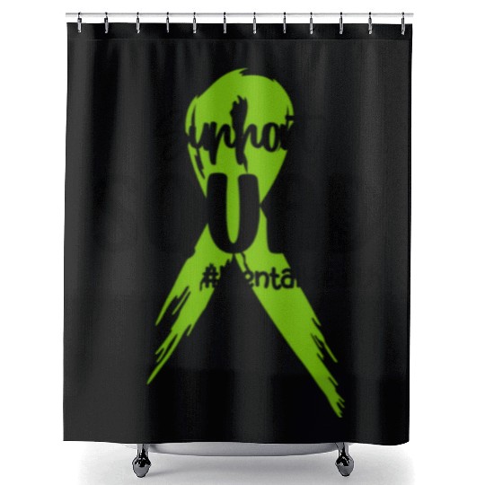 Support Squad Mental Health Awareness Lime Green Shower Curtains