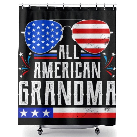 All American Grandma Independence Day US Patriots Shower Curtains