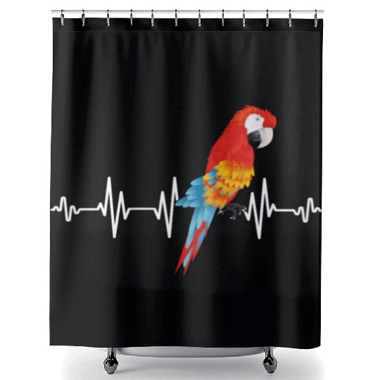 Macaw Heart Beat Parrot lover Macaws Parrots Shower Curtains