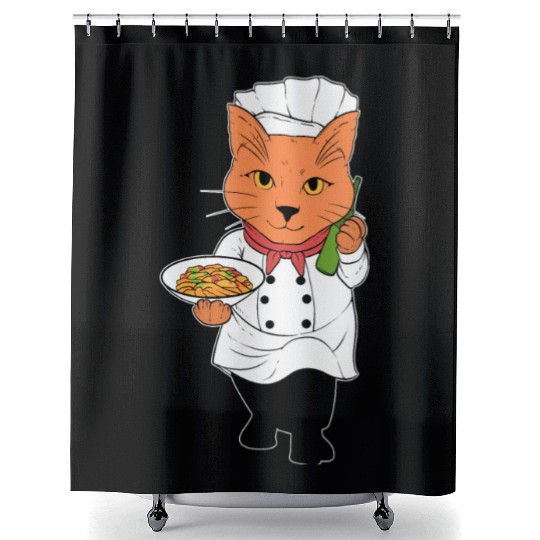Kiss the Chef Head Chef Gift Shower Curtains