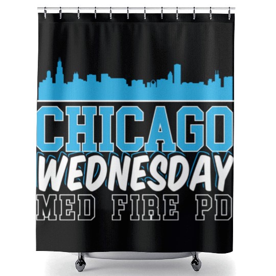 Chicago Wednesday Med Fire Pd Chicago Skyline Shower Curtains