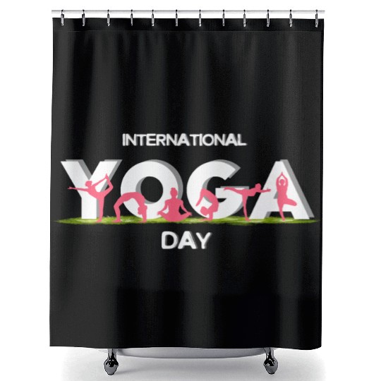 International yoga day Shower Curtains