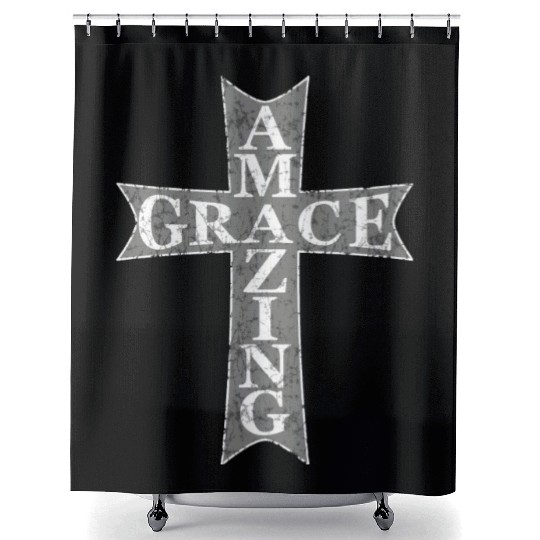 Amazing Grace Cross Shower Curtains