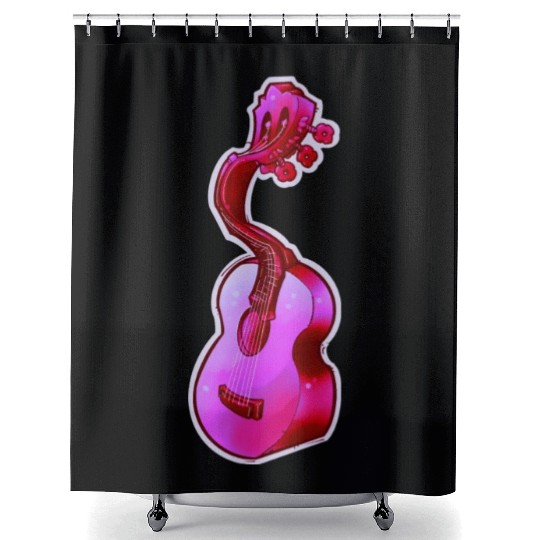 Psychedelic Pink Acoustic Guitar Shower Curtains