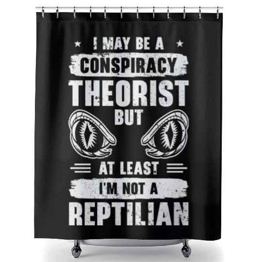 Lizard Reptilian Agenda Conspiracy Theory Shower Curtains