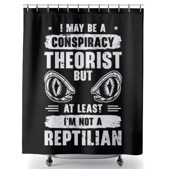 Lizard Reptilian Agenda Conspiracy Theory Shower Curtains