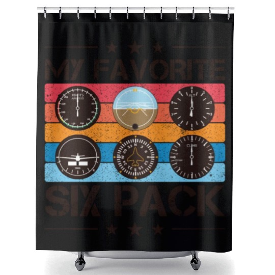 Pilot Aviation Airline Pilot Instruts Shower Curtains