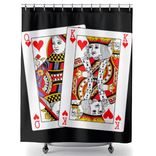 Queen and King of Hearts Shower Curtains