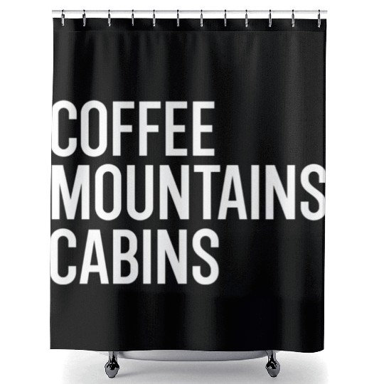 Coffee Mountains Cabins Campfire Outdoorsy Shower Curtains